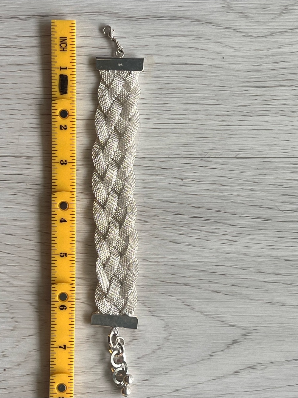 Vintage 925 Sterling Silver Braided Woven Mesh Wide Cuff Bracelet - Picture 6 of 6